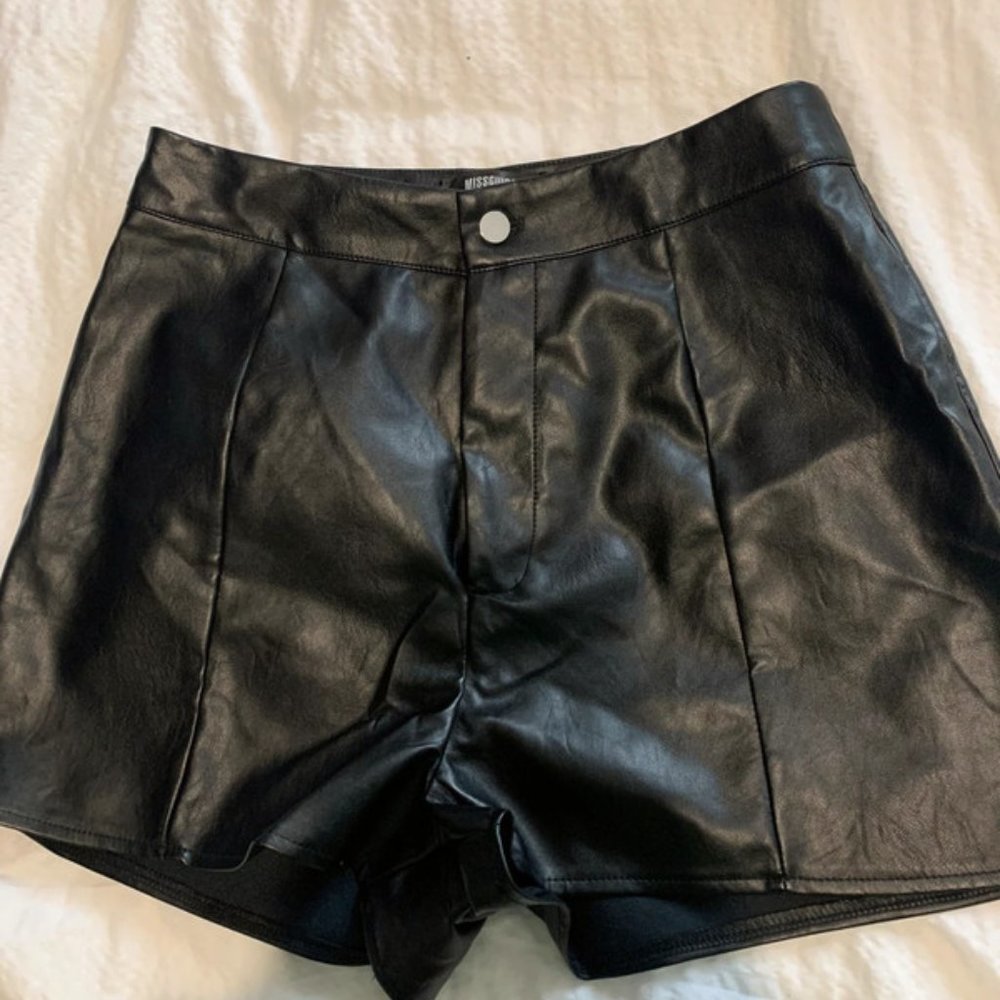 Faux leather shorts